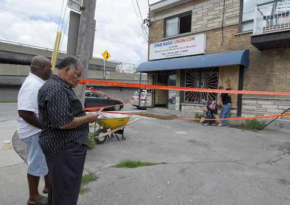 Montreal police were investigating a suspicious fire Monday July 2, 2012 that caused significant damage at Montreal radio station CPAM, which is popular with the city's Haitian community.